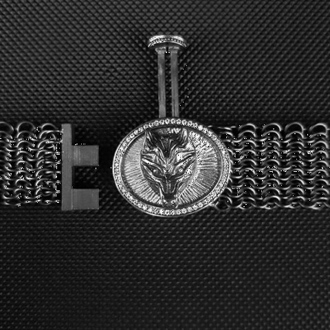 Wolf Head Figured Armor Silver Bracelet 100349661
