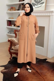 Coat - Manteau Hijab Biscuit 100338247 - Turkey