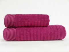 Bathroom - Ensemble de serviettes de bain en coton double Bonisia Bordeaux 100329551 - Turkey