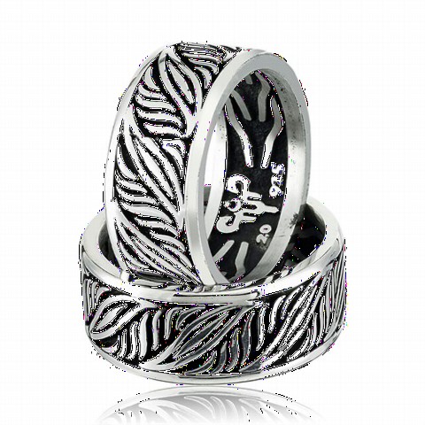 Leaf Model Silver Wedding Ring 100347712