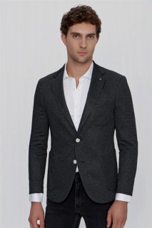 Men's Black Roza Knitted Slim Fit Slim Fit Bag Pocket Jacket 100350923