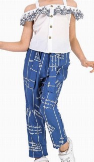 Girl's Suspender Blue Trousers Set 100326657