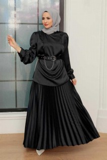 Cloth set - Schwarzes Hijab-Anzugkleid 100340839 - Turkey