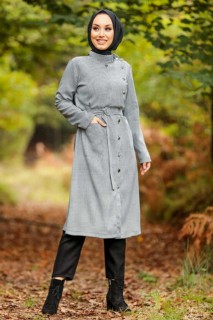 Coat - Ecrufarbener Hijab-Mantel 100335307 - Turkey
