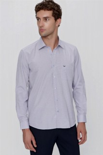 Men Clothing - Men's Plum Royal Regular Fit Wide Cut Pitika Shirt with Pocket 100351047 - Turkey