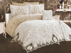 Bedding - Dowry Land Mila Bridal Set 8 Pieces Cream-Cappucino 100260033 - Turkey