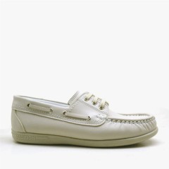 Feniks Cream Lace up Young's Daily Shoes 100278687