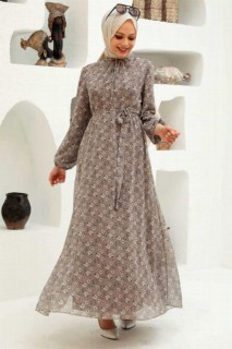 Clothes - Beige Hijab Dress 100339881 - Turkey