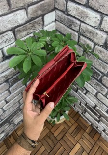 Matte Red Hand Portfolio with Zipper and Leather Fly 100345659