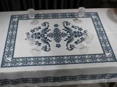 Suna Rectangle Printed Table Cloth Petrol 100330745