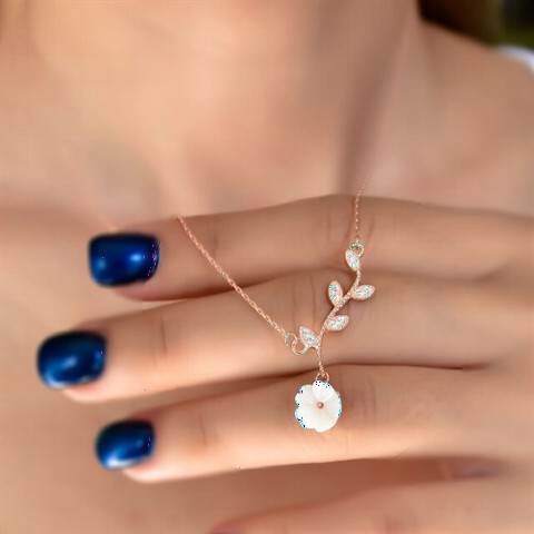 Necklaces - Snowdrop Flower Women's Sterling Silver Necklace Rose 100349578 - Turkey