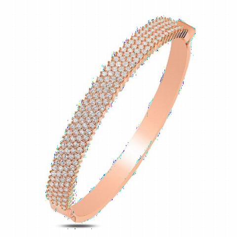 jewelry - Four Rows of Stones Silver Full Circle Bracelet 100347592 - Turkey