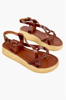 Clara Brown Leather Sandals 100344377