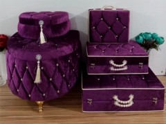 Dowry box - D Model Tasseled 5 Pcs Dowery Chest Set Purple 100344847 - Turkey
