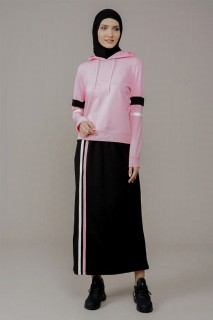 Pajamas - Women's Hooded Skirt Tracksuit Set 100325699 - Turkey