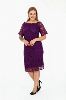 Plus Size Guipure Evening Dress 100276249