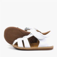 Genuine Leather White Baby Sandals 100352475