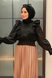 Clothes - بلوزة حجاب أسود 100340620 - Turkey