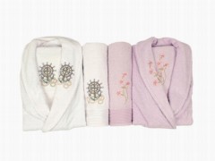 Dowry Towel - Dowry Land Set of 6 Iris Hand Face Towels Brown Cream 100329605 - Turkey