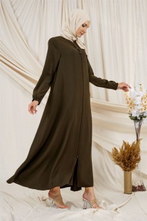 Women's Plus Size Zippered Abaya 100326045