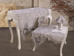 Living room Table Set - سرویس نشیمن گیپور فرانسوی مخمل نخبگان 5 تکه خاکستری 100259619 - Turkey