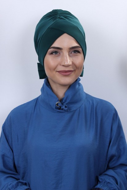 Reversible Bonnet Emerald Green with Bow 100285303