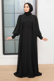 Wedding & Evening - Robe de soirée hijab noire 100341242 - Turkey