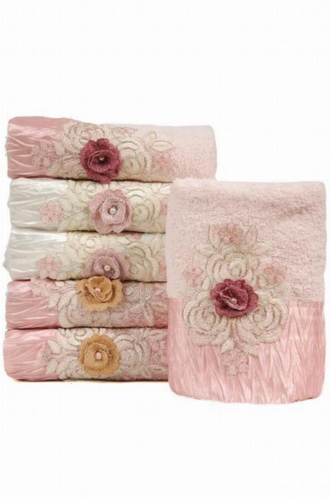 3d Appliqué Chrysanthemum Cotton 3 Pcs Bath Towel 100329892