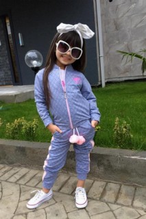 Girl's Blue Tracksuit With Barbie Writing On The Back 100344709
