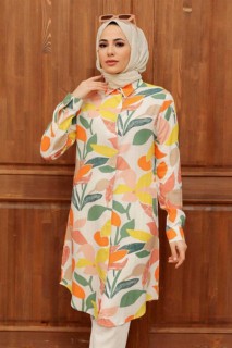 Tunic - Patterned Hijab Tunic 100340406 - Turkey