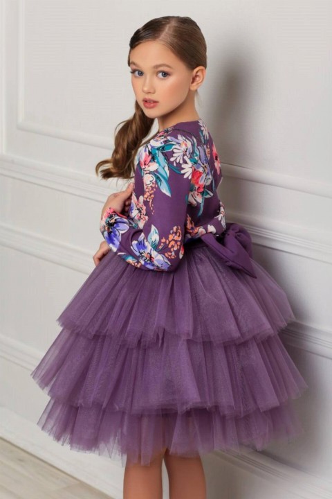Girl Daisy Bolero Katkat Tulle Lilac Evening Dress With Bag 100327151