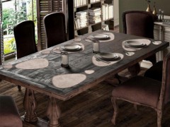 Table Cover Set - Handcrafted Sycamore 34 Piece Placemat Set Cream  with French Lace 100330689 - Turkey