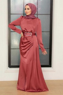 Wedding & Evening - Robe de soirée Hijab Dusty Rose 100341358 - Turkey