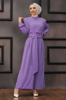 Cloth set - Lila Hijab-Doppelanzugkleid 100337769 - Turkey