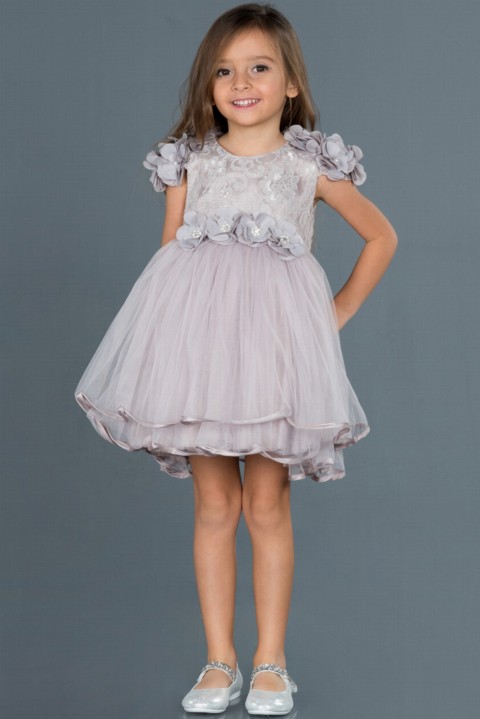 Kids - Evening Dress Flower Detailed Child Evening Dress 100297709 - Turkey