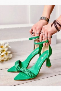 Javed Green Heeled Shoes 100344173