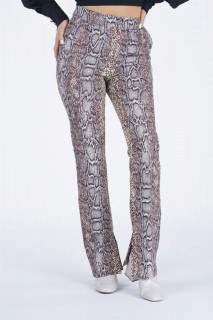 Women's Snake Patterned Slit Trousers 100326308
