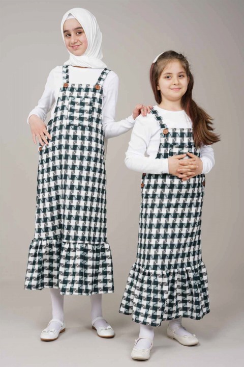 Clothes - Young Girl Suspended Gardener Gilet Dress 100342549 - Turkey