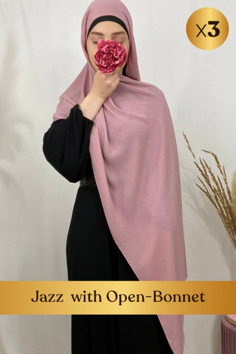 Ready to wear Hijab-Shawl - Jazz  with Open-Bonnet - 3 pcs in Box 100352647 - Turkey