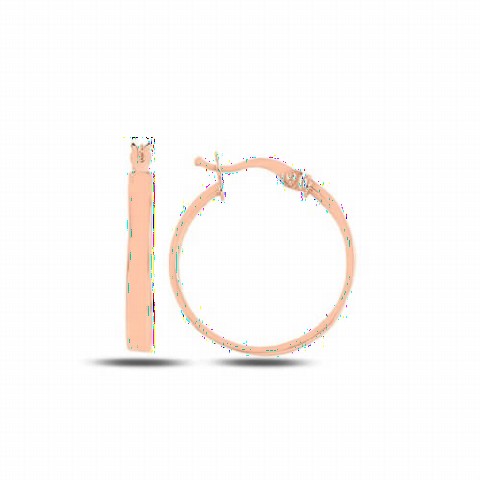 Jewelry & Watches - 25 Mil Plain Ring Model Silver Women's Earrings Rose 100346614 - Turkey
