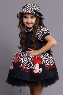 Girl Clothing - Girl's New Minnie Leopard Printed Red Dress 100328180 - Turkey