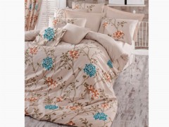 Bedding - Carmen 100% Cotton Double Duvet Cover Set Beige 100257649 - Turkey