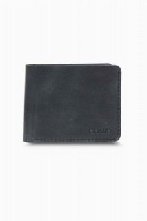 Wallet - Antique Black Handmade Leather Men's Wallet 100346207 - Turkey