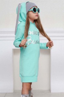 Girl's New Sweet Bunny Bunny Eared Blue Dress 100328189