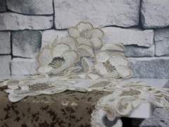 Sueda Embroidered Bedroom and Living Room Set Cappucino 100331205