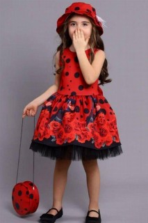 Girl Child New Cat Girl Lady Masked Red Dress With Bag and Hat 100328183