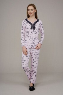 Lingerie & Pajamas - Women's Leaf Patterned Pajamas Set 100325839 - Turkey