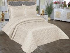 Dowry Bed Sets - Canvas Quilted Double Bedspread Cream 100330330 - Turkey