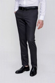 Men's Smoked Patterned Slim Fit Slim Fit Slim Fit Trousers 100351346