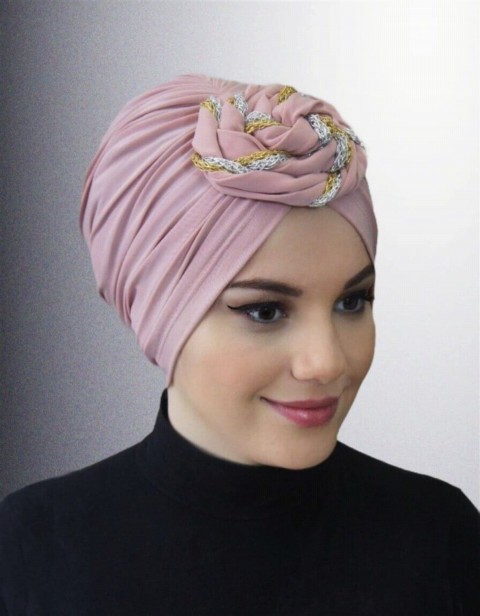 Woman Bonnet & Turban - Ready Donut Cap Colored-Powder 100285733 - Turkey